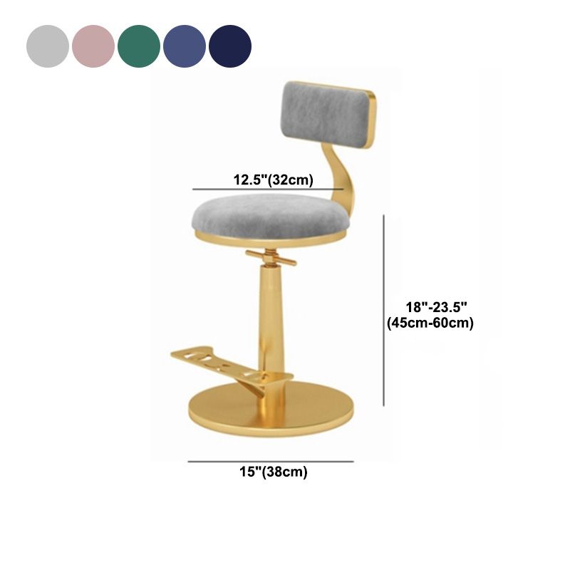 Indoor Footrest Counter Chair Adjustable Height Metal Swivel Counter Bar Stool