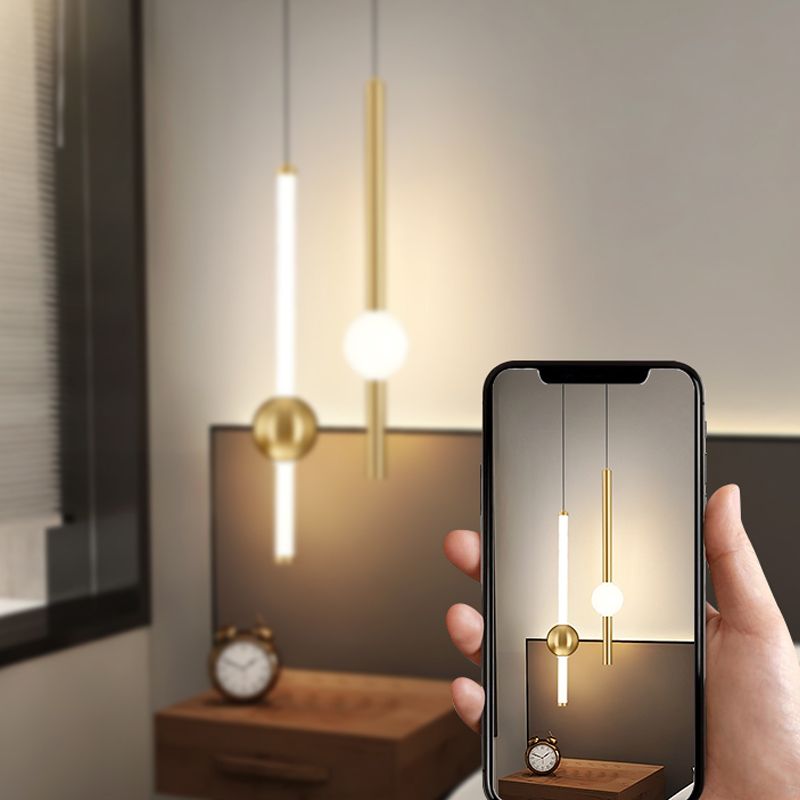 Salle de salle à manger minimalisme de pendentif en fer linéaire