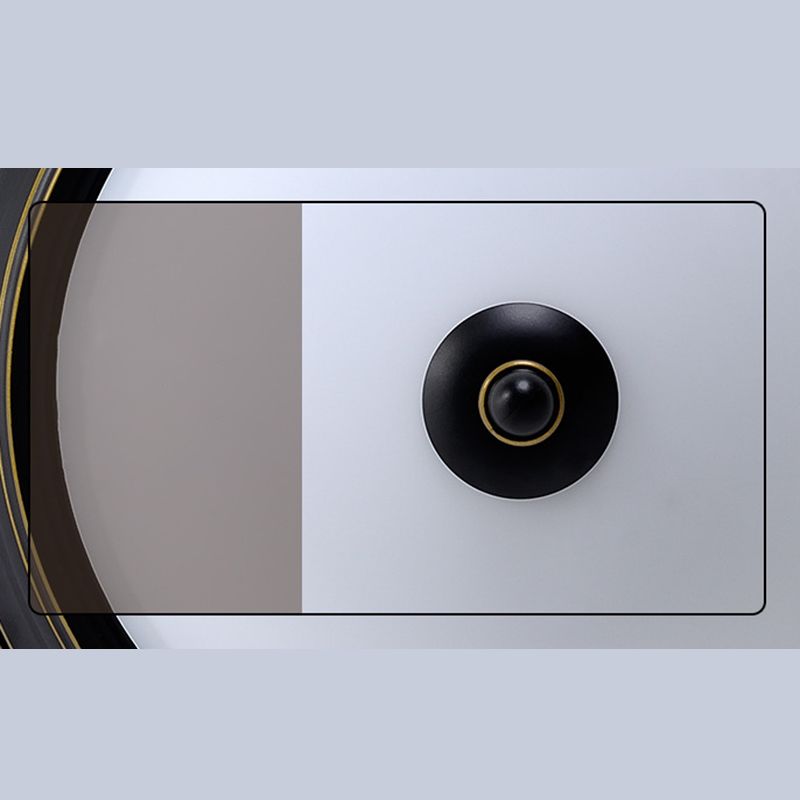 American Style Ceiling Light Wrought Iron Glass Lampshade 1 Light Round Shape Ceiling Lamp for Bedroom