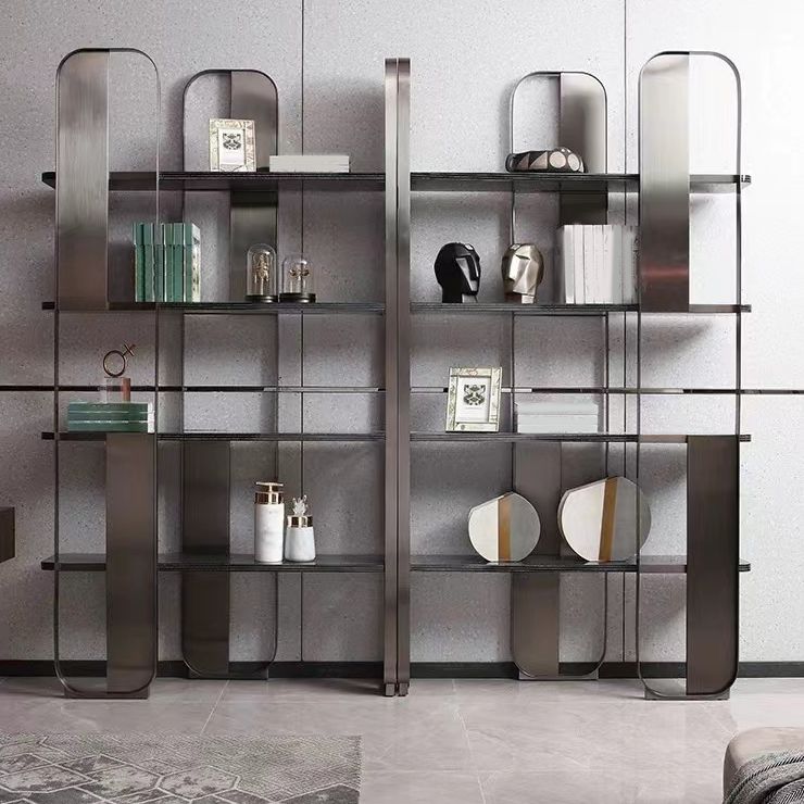 Glam Engineered Wood Bookshelf Standard Open Back Bookcase with Shelves