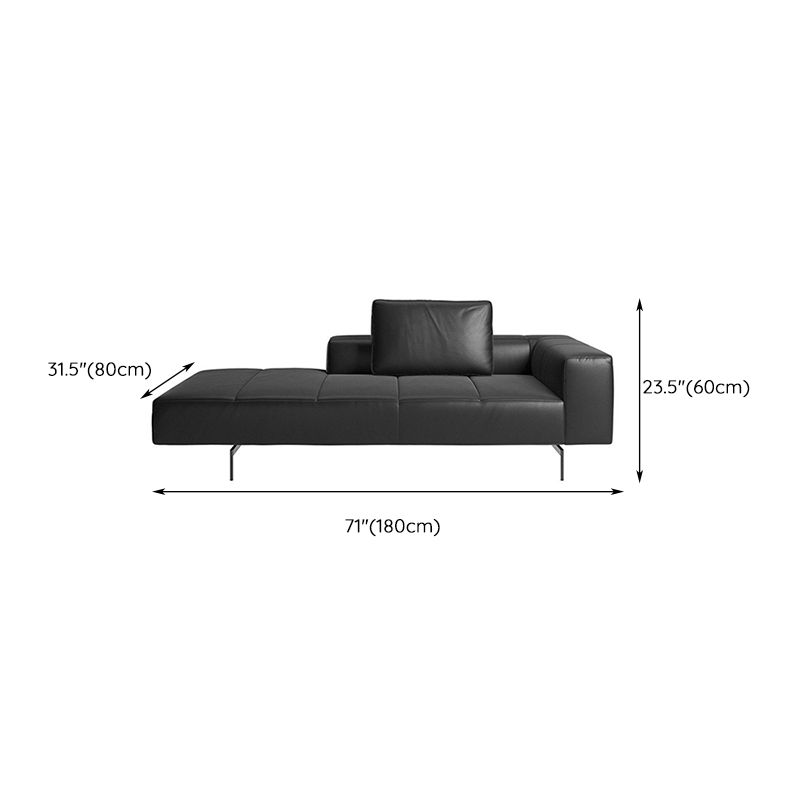 Glam Upholstered Leather Chaise Lounge Couch Metal Chaise Lounge Chair