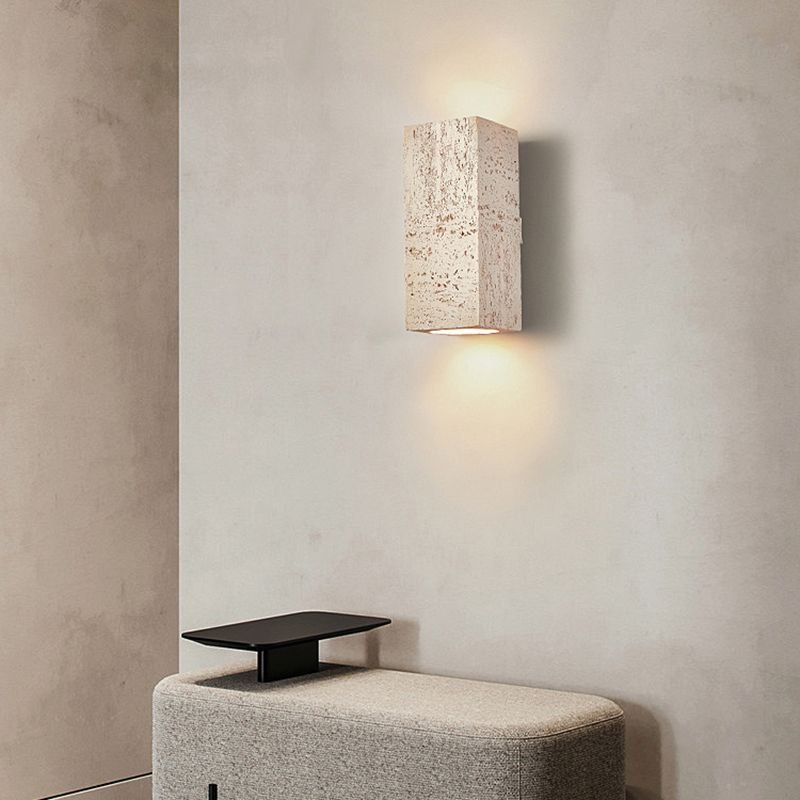 Nordic Style Wall Light Rectangle Shape Wall Lamp with Resin Shade for Bedroom
