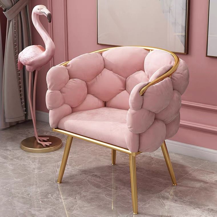 Chaise de salle à manger sans accoudoirs en velours scandinave, chaise simple rembourrée à dossier solide
