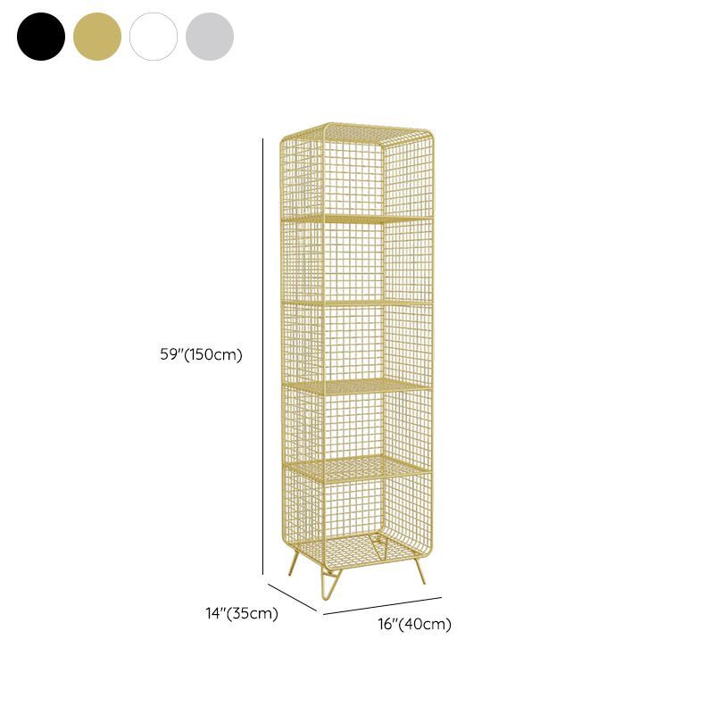 Glam Shelf Bookcase Closed Back Metal Book Shelf for Home Office