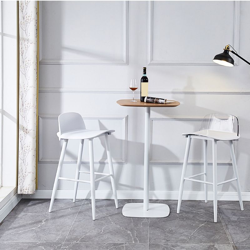 Modern Rectangle Bar and Counter Stool Low Back Stool with 4 Legs