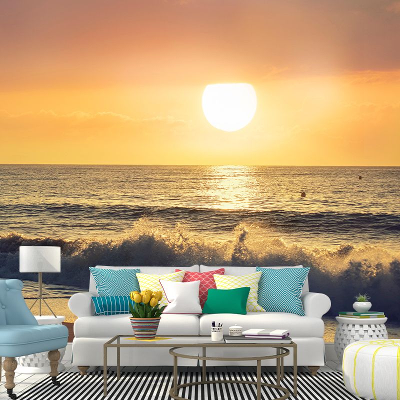 Seascape Wall Mural Contemporary Home Decor Mildew Resistant for Bathroom