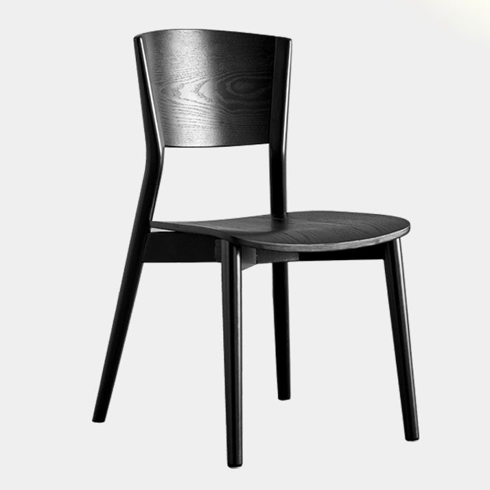 Contemporary Wood Dining Chair Open Back Dining Side Furniture in Matte Finish for Indoor
