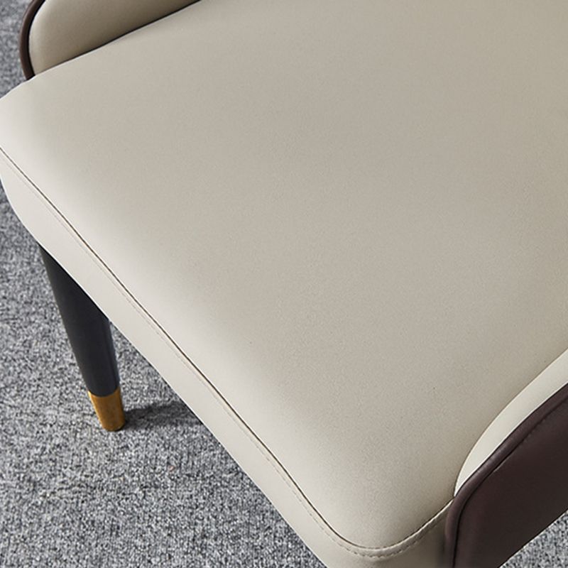 Faux Leather Dining Chairs Nordic Style Parsons Armless Chair