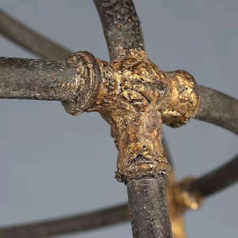 Linterna industrial Candelier de techo geométrico Metal Metal 3 Luces Luces Lintería Costilería