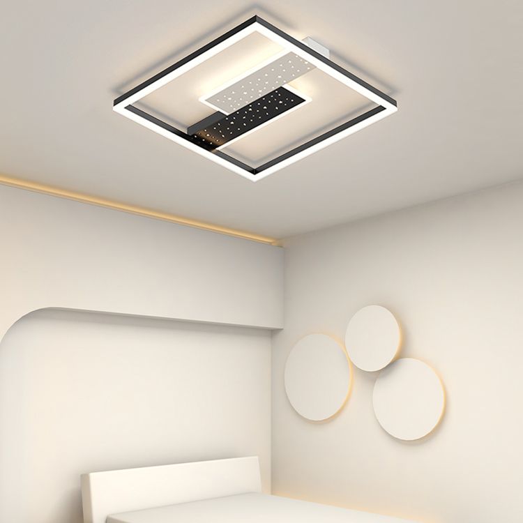 Contemporary Geometric Flush Light Fixture Metal Flushmount Lighting for Living Room