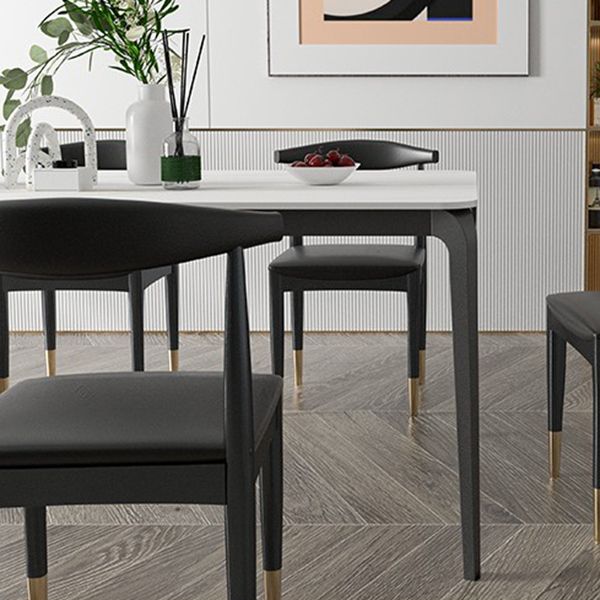 Iron and Slate Table Glam Style Home Rectangular Living Room Dining Table