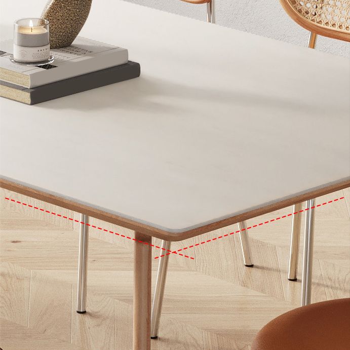Modern 1/2/5/7 Pieces Dining Set Stone Rectangle Dining Table Set in White