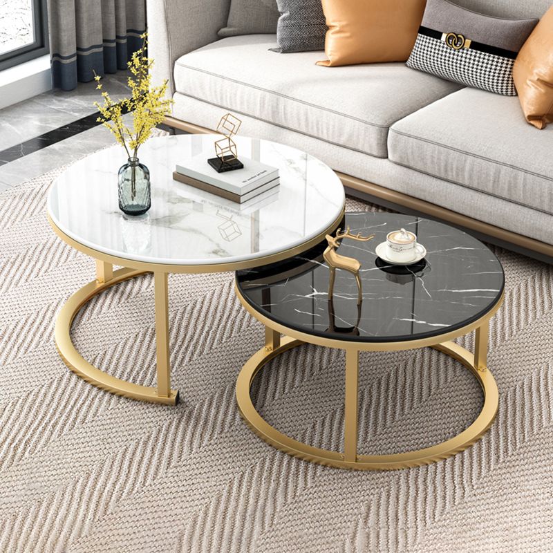 Frame Contemporary Coffee Table Set Glass Top Coffee Cocktail Table
