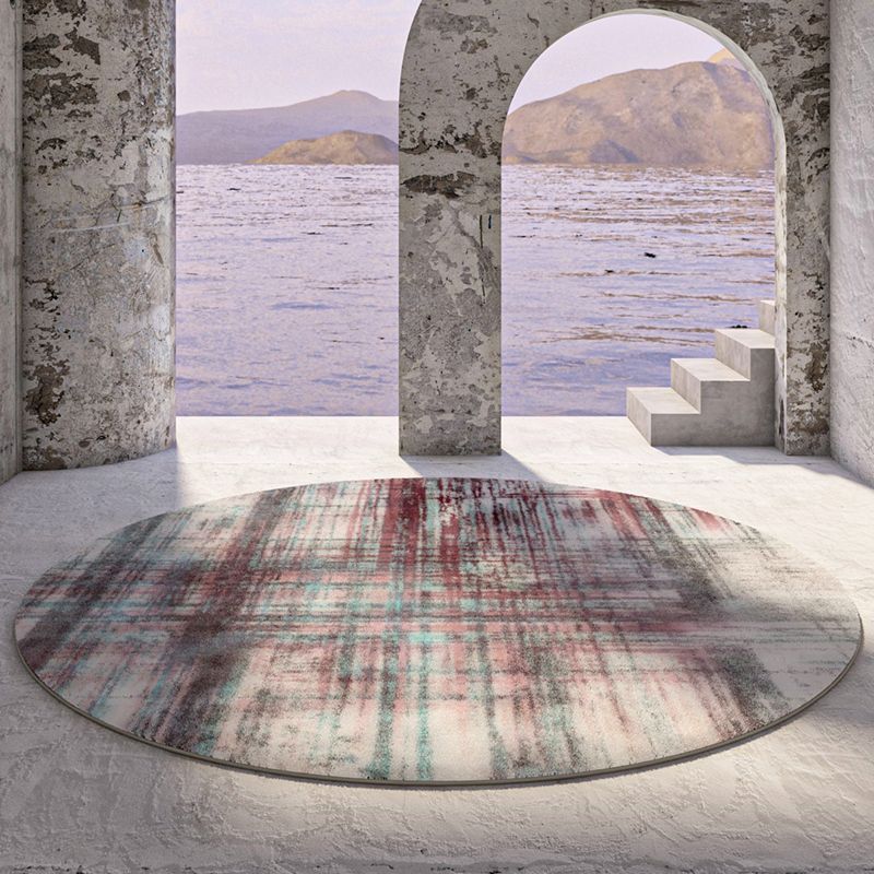 Fancy Modern Area Rug Beige Tie-Dye Pattern Polyester Area Carpet Non-Slip Rug for Living Room