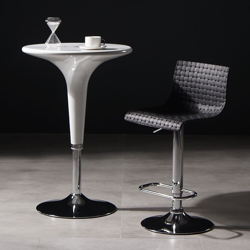 Industrial Style Liftable Bar Stool Plastic Counter Bar Stool with Metal Legs