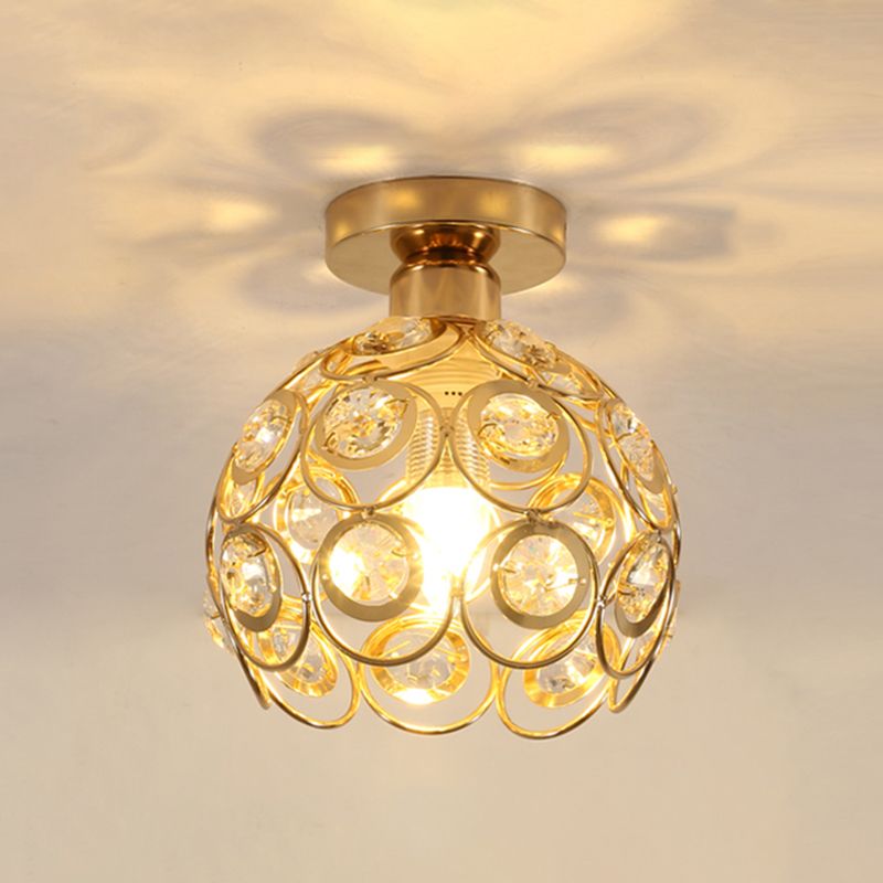 Lampade a filo semifulto moderni a 1 leggero lampada a montaggio semifulto con tonalità di cristallo chiaro