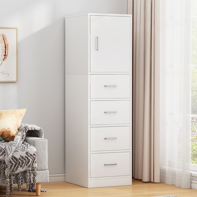 Modern Rectangle Chest Bar Pulls Storage Cabinet with Drawer