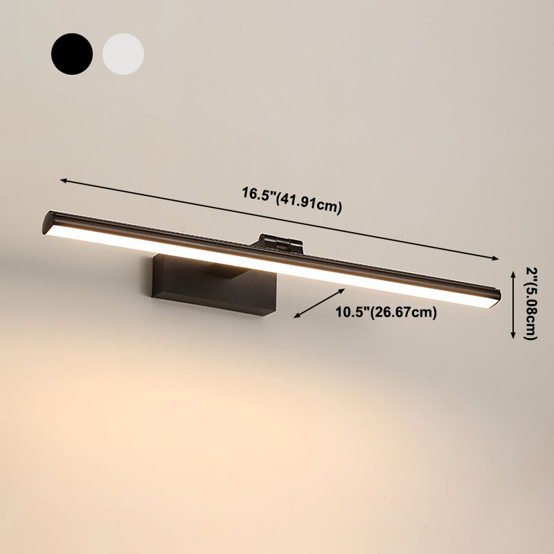 Aluminum Strip Mirror Light Modern Minimalist 1 Light Wall Sconce for Bathroom