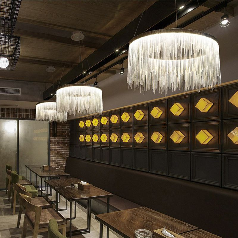 Aluminium kwast LED kroonluchter postmoderne stijl ophanglicht over eettafel