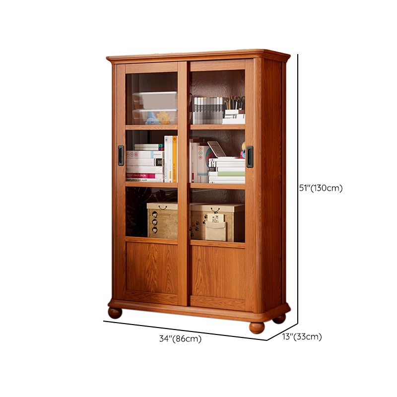 Scandinavian Brown Closed Back Shelf Bookcase Shelves Included for Home Office