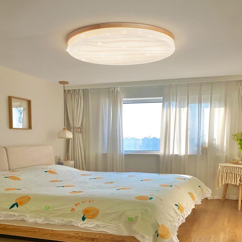 Modern Geometric Flush Mount Wood Flush Mount Light for Bedroom