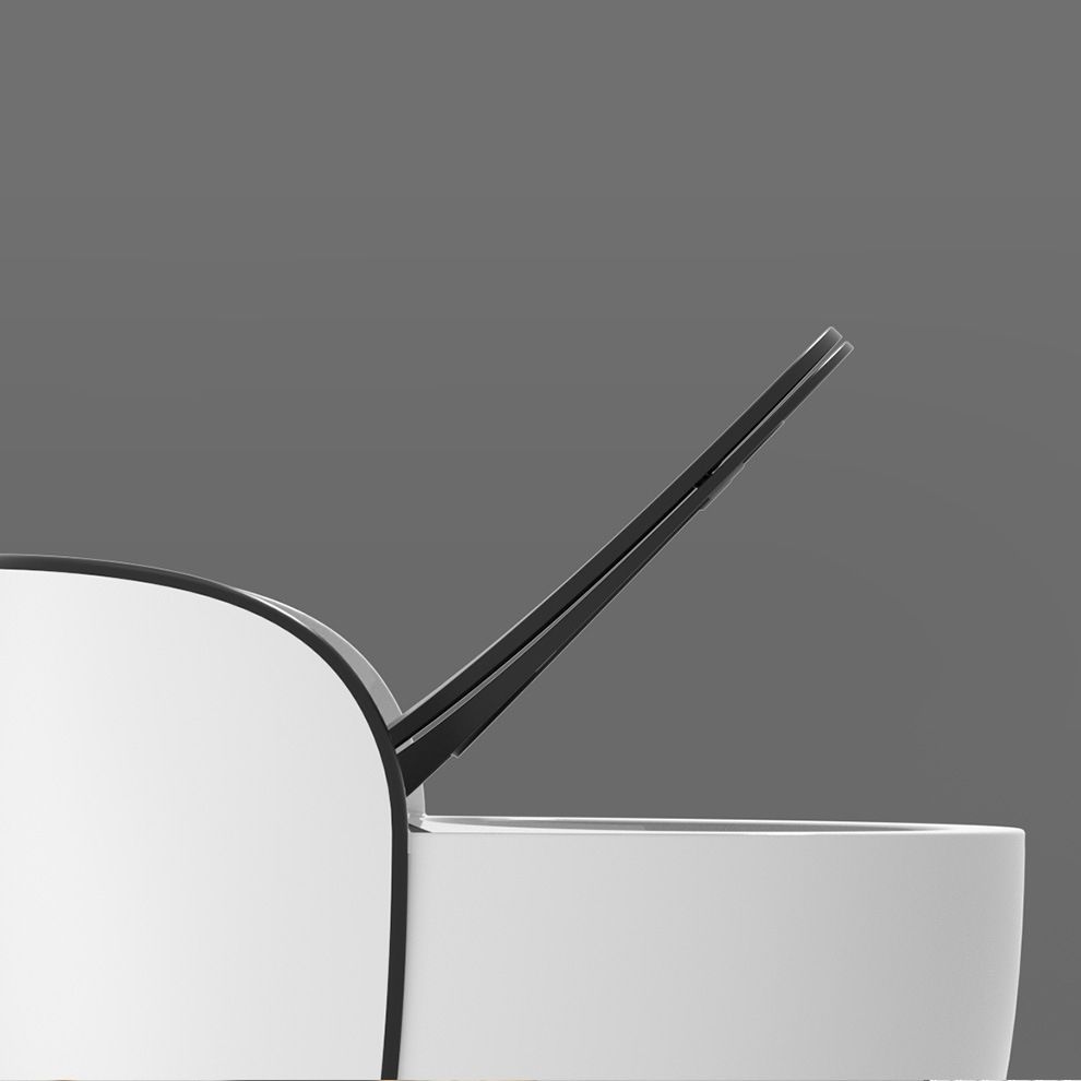 Modern Flush Toilet Ceramic Round-Front One-Piece Toilet with Slow Close Seat