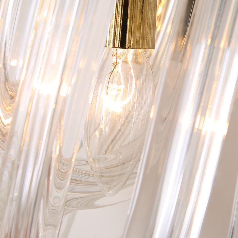 Carbon Steel Gold Wall Lamp in Modern Luxury Style Crystal Linear Wall Light for Interior Spaces