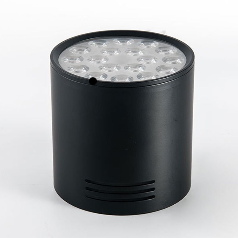 Cylindrical Corridor Downlight Aluminum Modern Flush Mount LED Light in Black