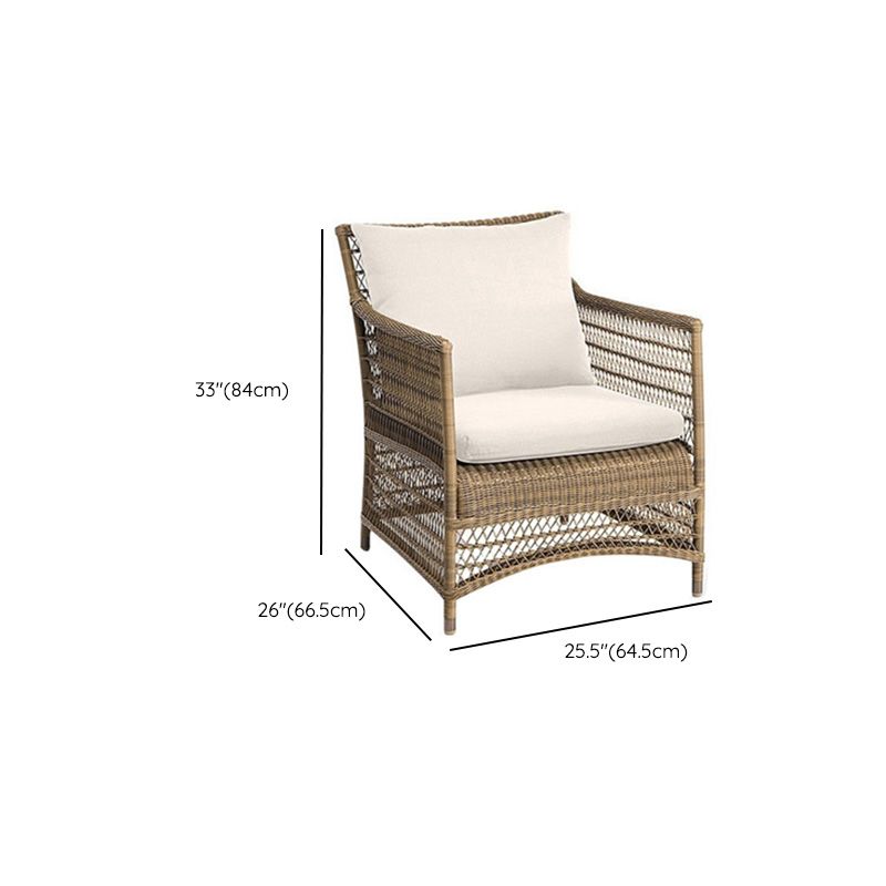 Tropical Rattan Patio Sofa Water Resistant Outdoor Patio Sofa