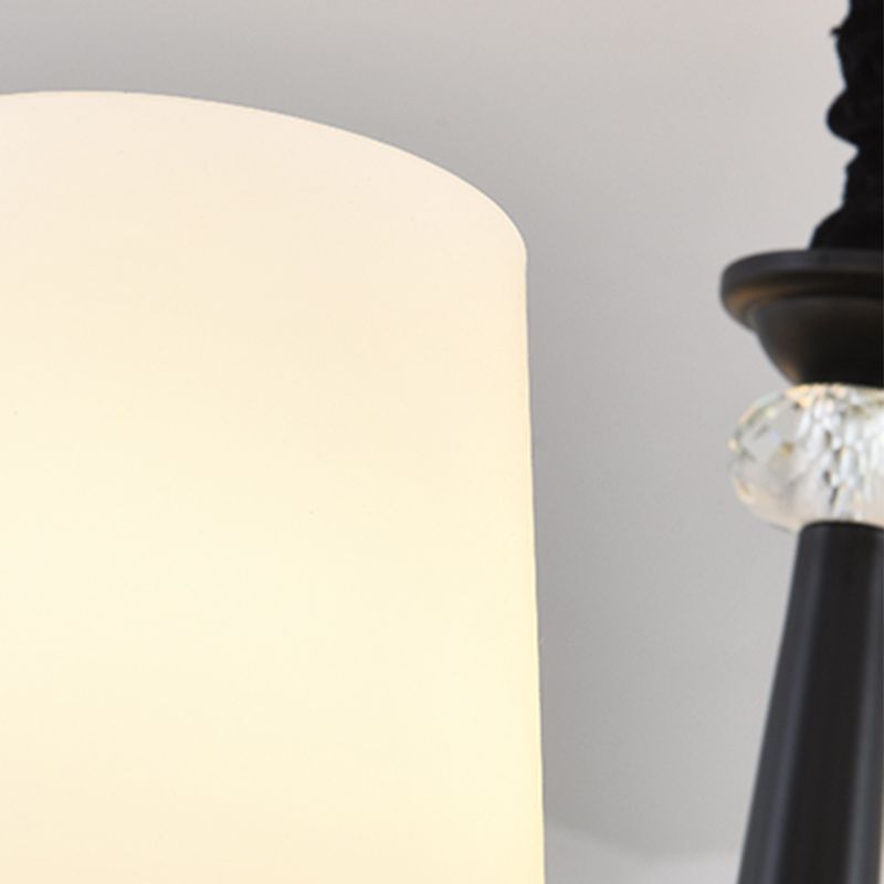 Glass Shade Metal Chandelier Light Fixtures American Style Multi-Head Bell Suspension Lamp