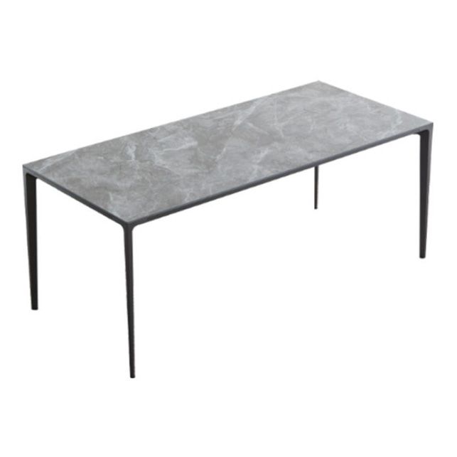 Industrial Sintered Stone Table 4 Legs Aviation Aluminum Base Rectangle Table for Home