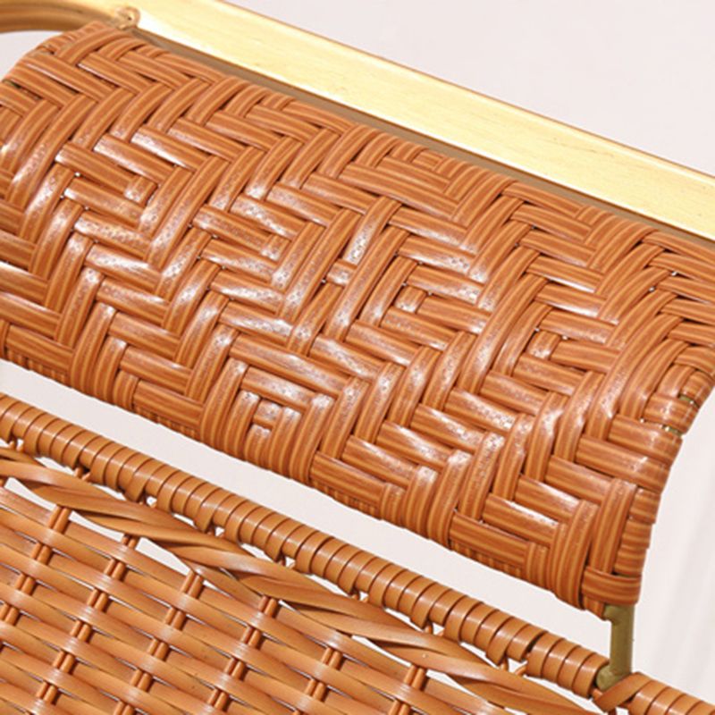 Modern Rocker Wicker Woven Rope Foldable Weather-Resistant Recliner Chair