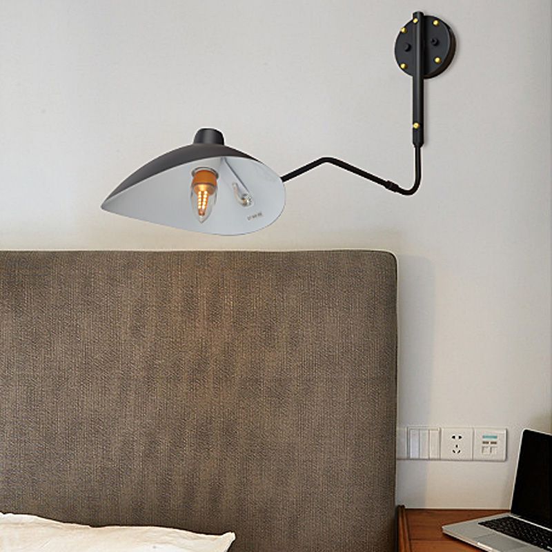 Nordic Style Metal Wall Light Long Arm Black Wall Sconce for Living Room