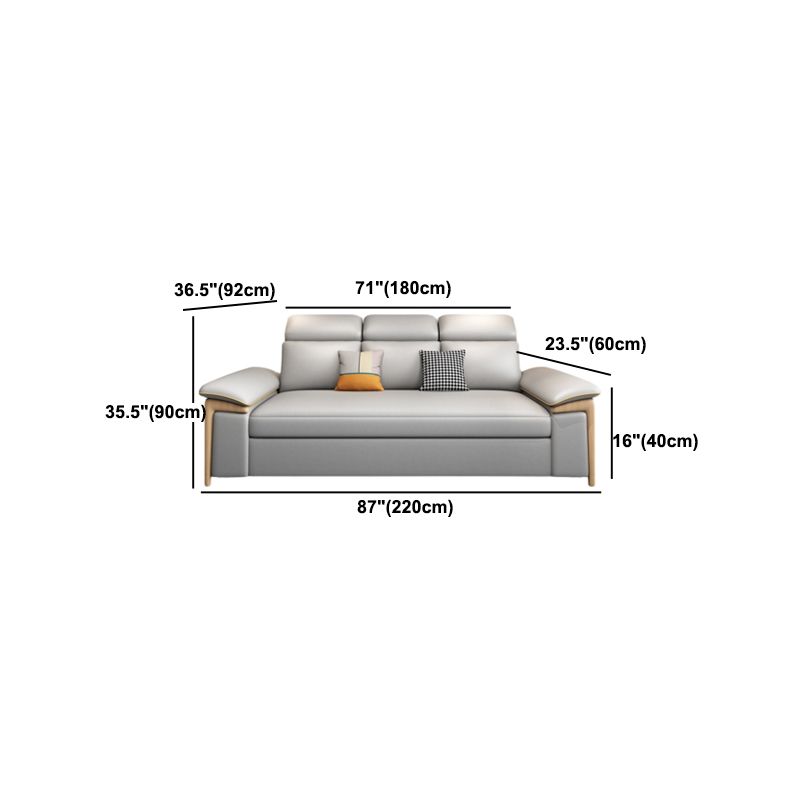 Faux Leather Stain Resistant Contemporary Bed Settee in Gray