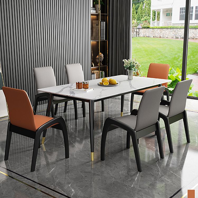 Silla de comedor de madera moderna, sillas laterales tapizadas sin brazos para restaurante (juego de 2)