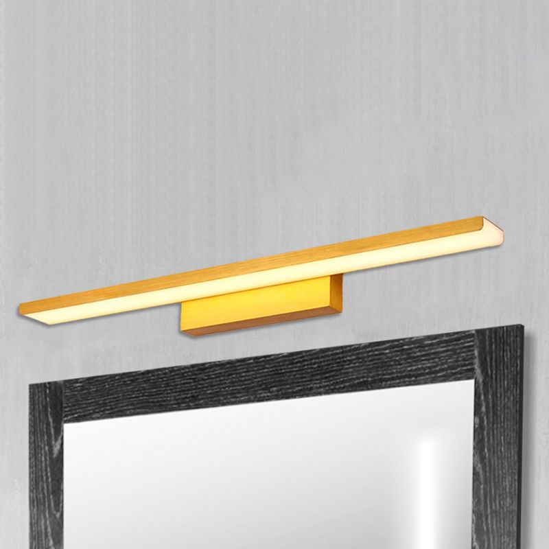 Iluminación tocador rectángulo delgado de aluminio moderna 16.5 "/24.5" Dia Led Golden Wall Light en luz cálida/blanca para el baño