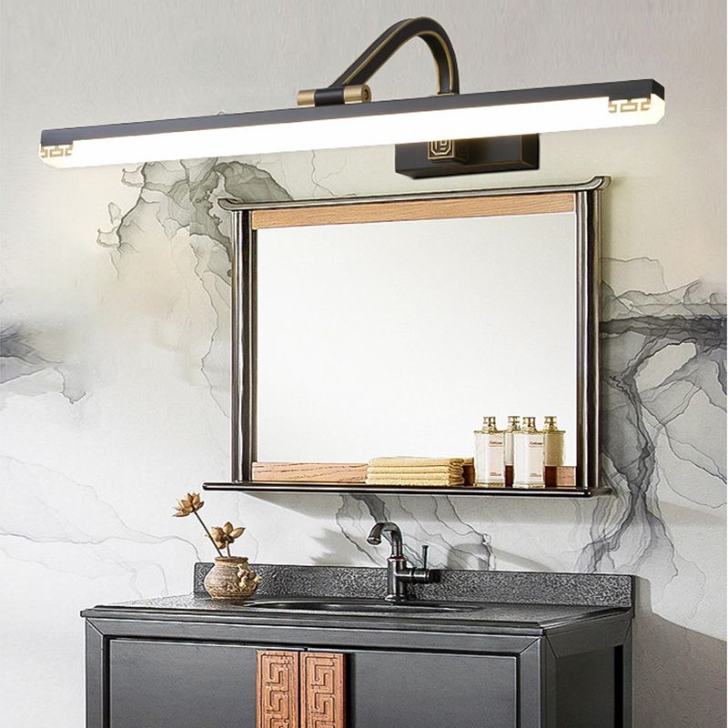 Metal linear Shade Mirror Wall Lights Modern 1 Head Wall Mount Fixture