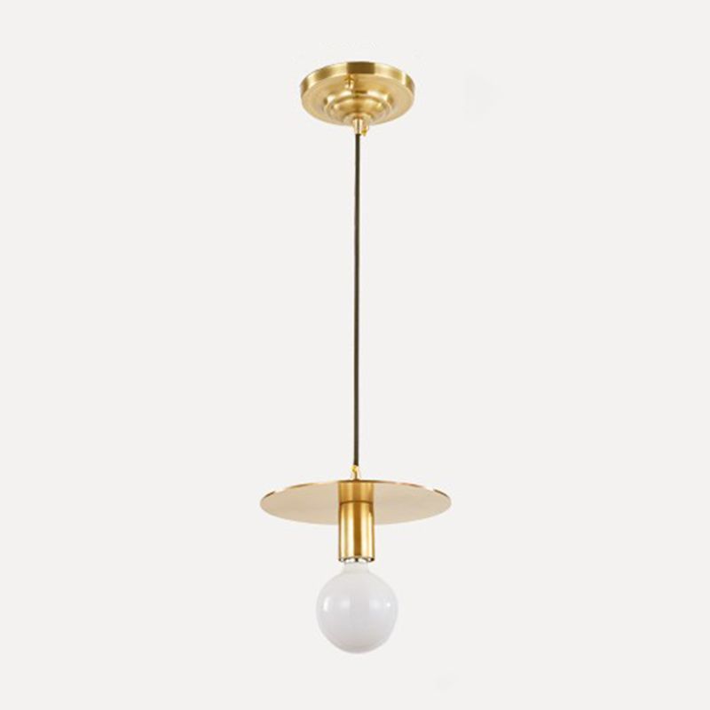 Geometrisch gevormd plafondlicht Postmodern metallic 1 hoofd Goudhangend hanglampje