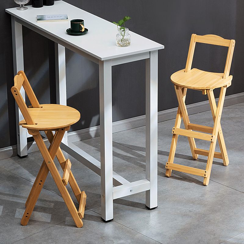 Contemporary Indoor Bar Stools Wooden Folding Low Back Stool