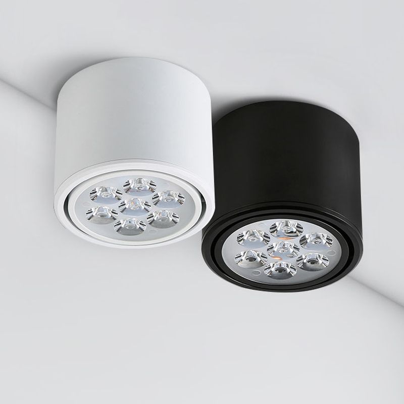 Modern Simple LED Ceiling Lamp Aluminium Cylindrical Flush Mount for Dining Room