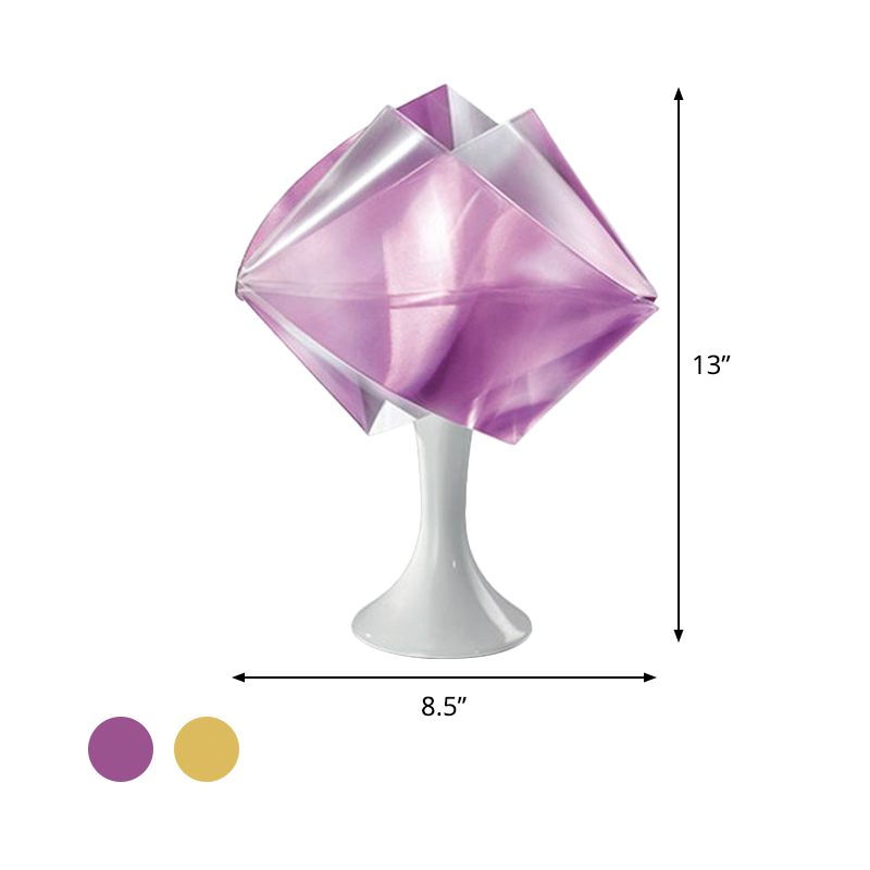 Lampada da comodino in ferro viola/giallo stile semplice con 1 lampadina, illuminazione da comodino in ferro con base per soggiorno