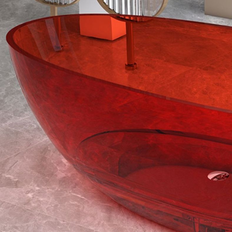 Modern Style Transparent Bathtub Oval Freestanding Bathtub for Bathroom