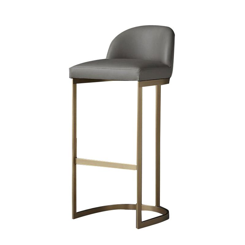 Bucket Bar Stool Contemporary Low Back Dining Stool with Footrest