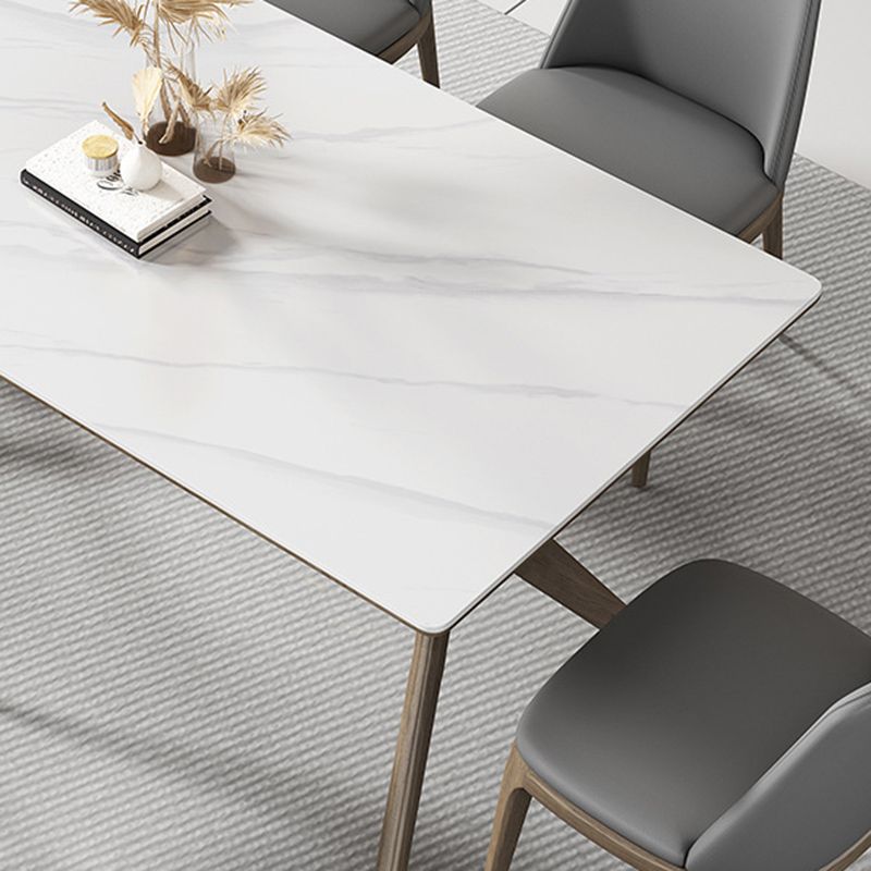 Modern 1/2/5/6 Pieces Dining Set Rectangle Stone Dining Table for Dining Room