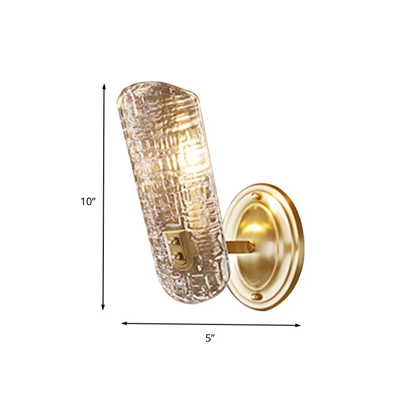 Simple Shield Wall Sconce Light Prism Crystal 1/2 Luci corridoio Montaggio parete Luce in ottone