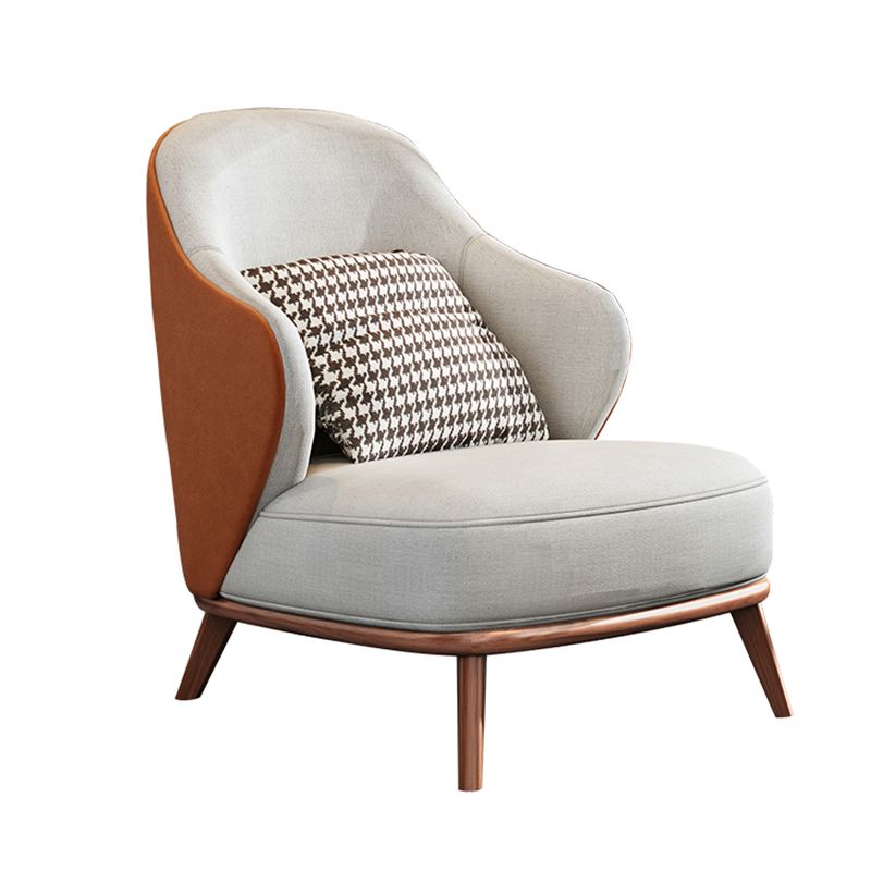 Contemporary Wingback Chair with 4 Solid Wood Legs and Tight Back