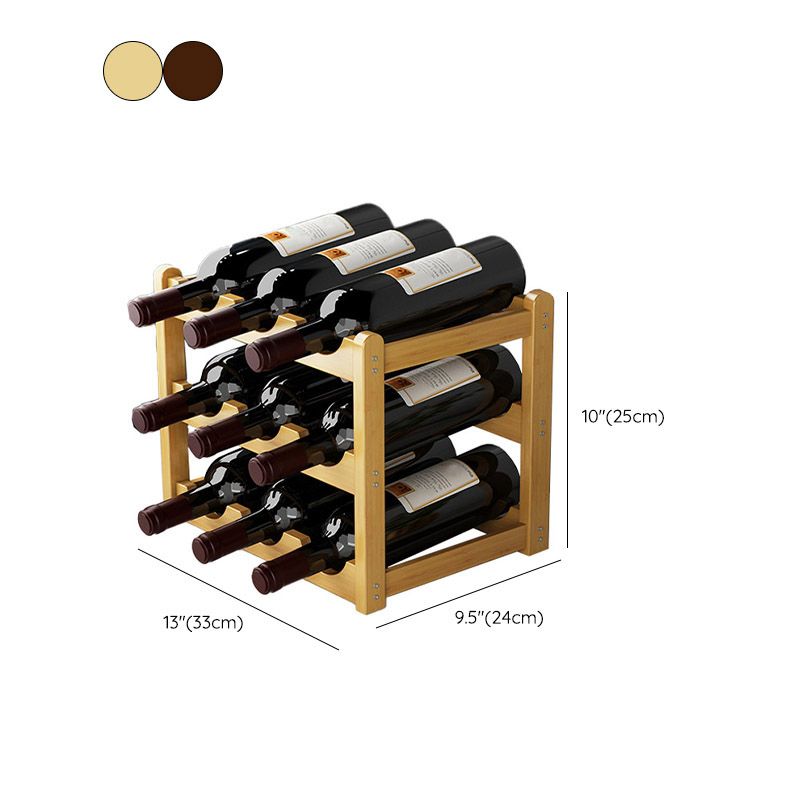 Countertop Modern Wine Rack Solid Wood Wine Bottle Rack for Living Room