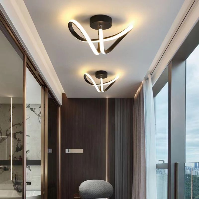 Geometric Semi Flush Light Modern Metal Semi Flush Mount Light Fixture