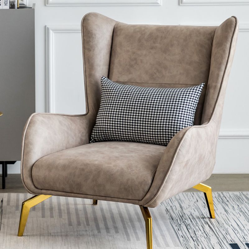 Solid Color Flared Arms Chair Basic Four Legs Chair for Living Room/Bedroom