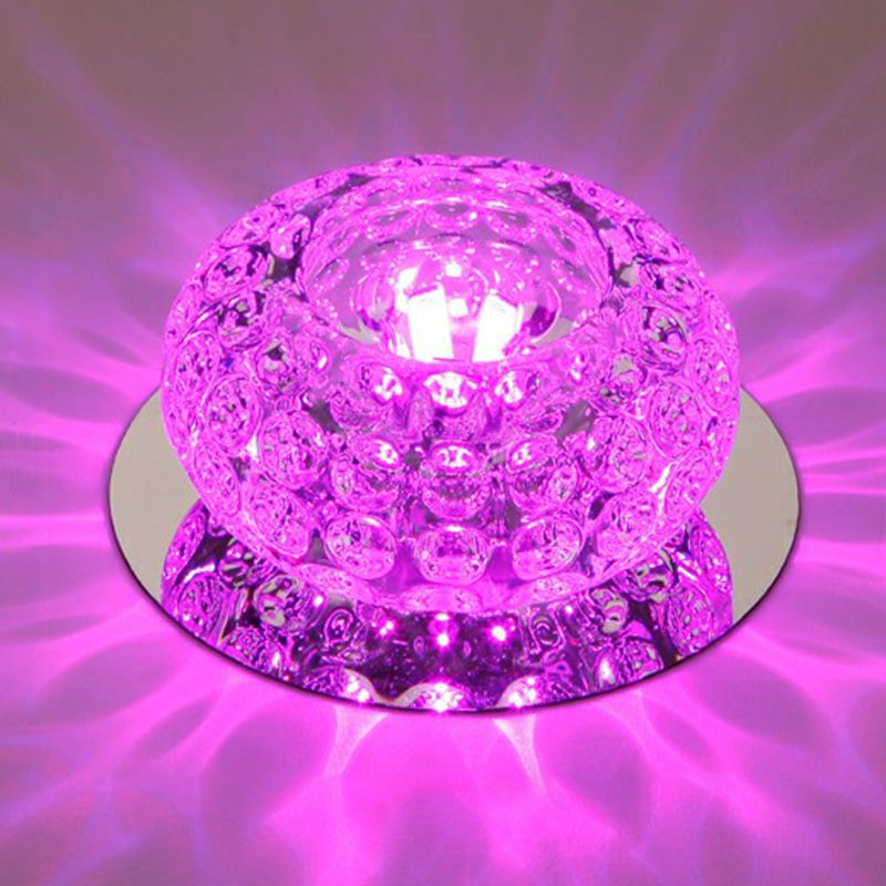 Doughnut Shape Crystal DEL Flush Mount Modern Clear LED Flush Mount Lighting Fixture for Hallway